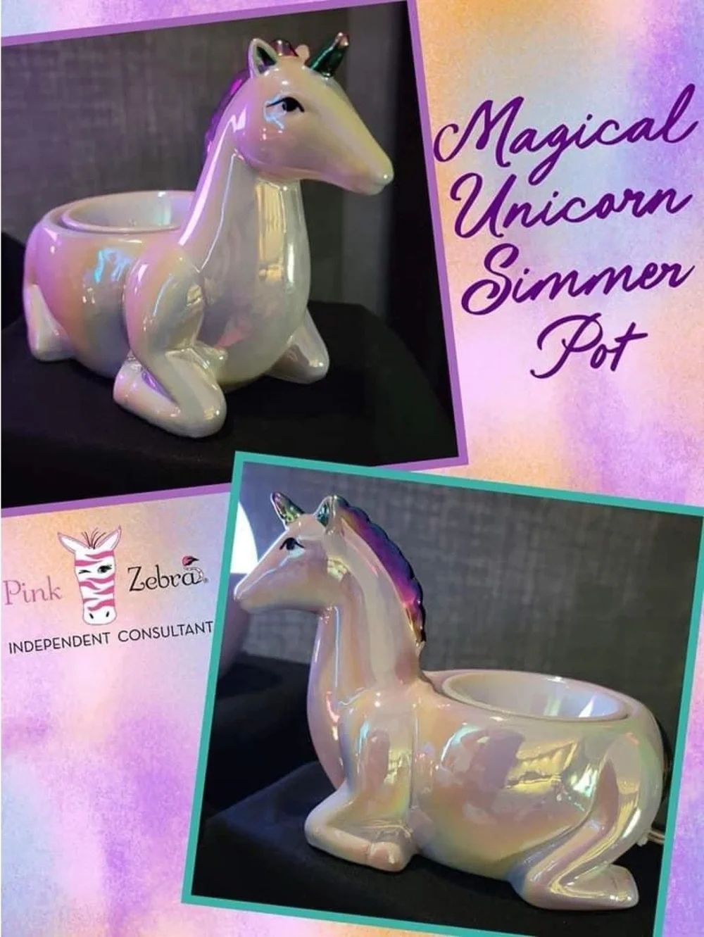 Pink Zebra Iridescent Unicorn Simmer Pot - Pearlescent Pink